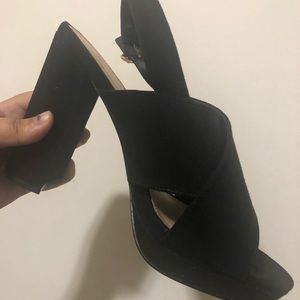 Justfab platform heels black 8 new used in shoot